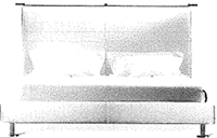 后现代新古典风格只有床屏的床HF-1001773